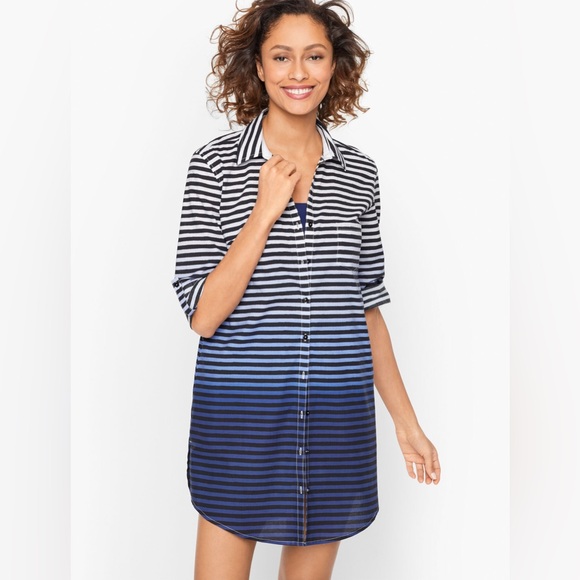 Miraclesuit Other - Miraclesuit | Talbot’s - MIRACLESUIT® BEACH SHIRT - OMBRÉ STRIPE